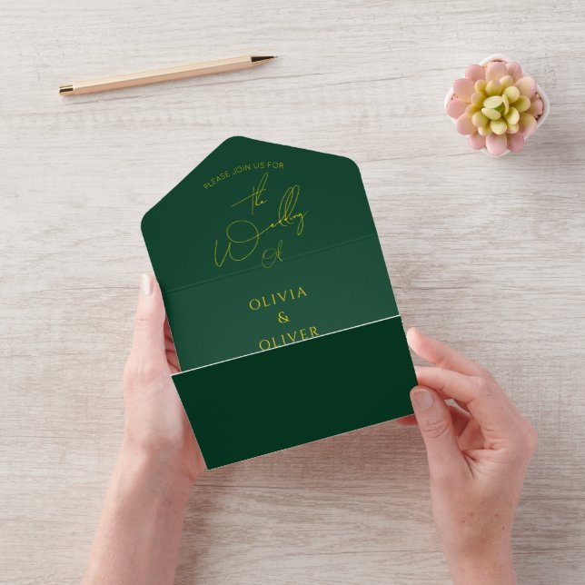 Casamento com código QR de ouro verde Todos em Um  (Vídeo)