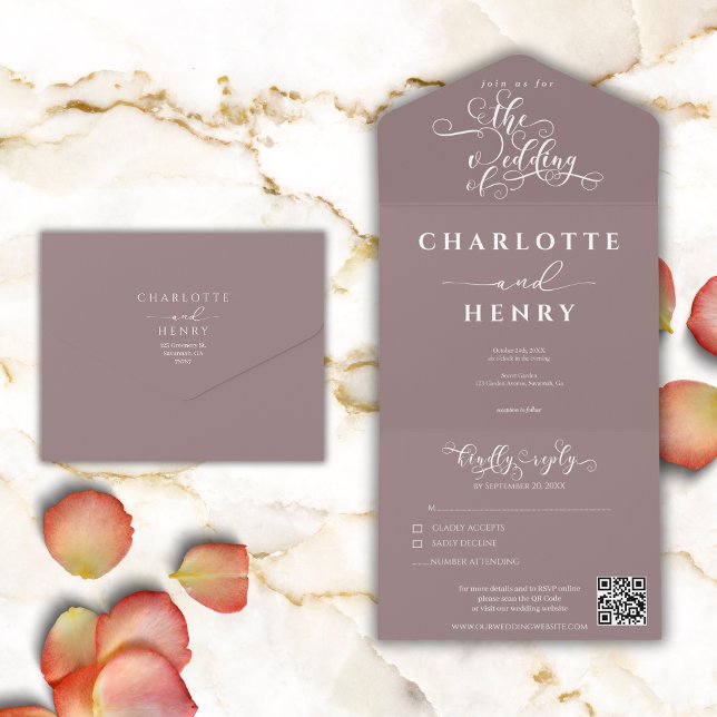 Casamento com Código QR Roxo Preguiçoso Elegante M (Criador carregado)