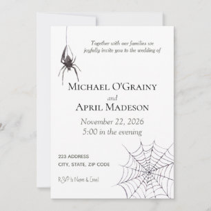 Casamento com Convite Dark de Aranha-Gótico Góti