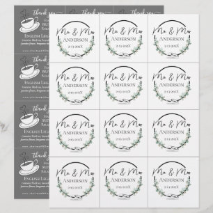 Casamento com Cores Brancas Negra Tea Bag