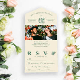 Casamento com Cream Slate Green Floral Ampersand F