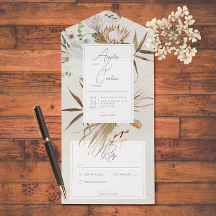 Casamento com Creme de Boho Floral Seco Neutro