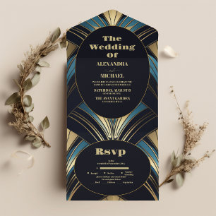 Casamento com Deco Azul e Dourado
