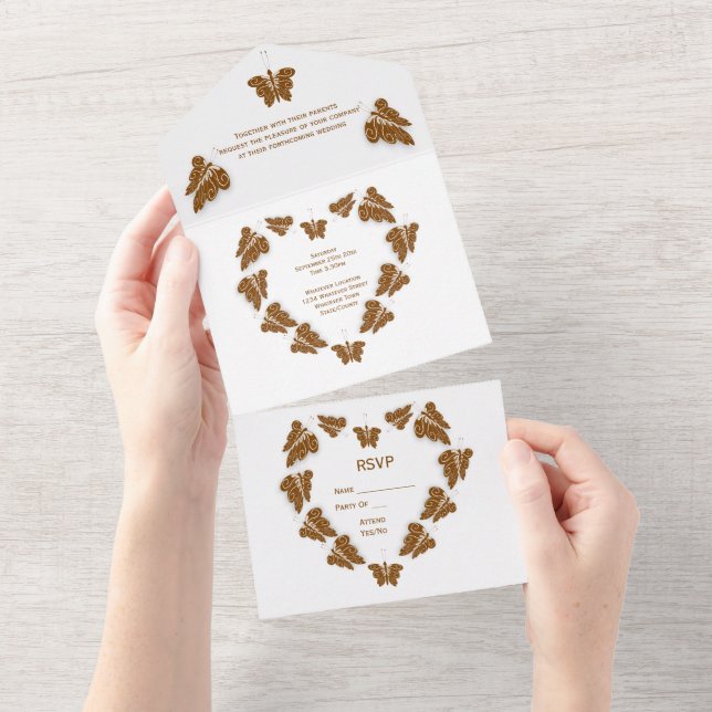 Casamento com Design de Borboletas Coloridas de Ch (Tearaway)