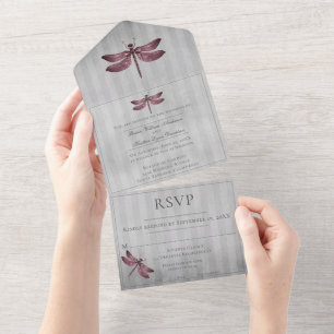 Casamento com Dragonfly Magenta Jeweled