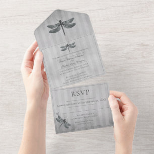 Casamento com Dragonfly Silver Jeweled