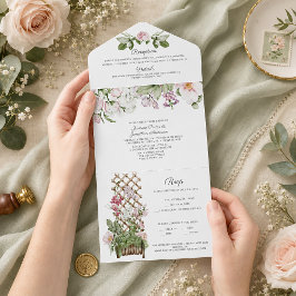 Casamento com Ervilhas-de-cheiro e Rosas Rosa