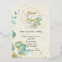 Casamento com eucalipto e ouro dentro do orçamento