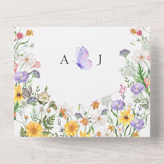 Casamento com flores de aquarela (Back)