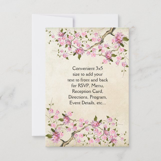 Casamento com Flores de Cerejeira Japonesas Rosa (Frente)