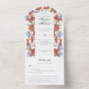 Casamento com flores silvestres de aquarela rsvp a