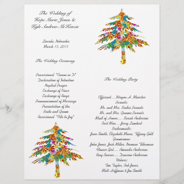 Casamento com Floresta de Pinheiros Encantada (Frente)