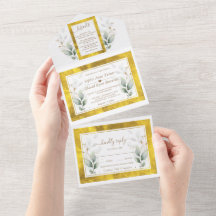 Casamento com Folha de Ouro de Água com Ar Verde
