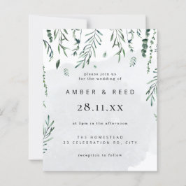 Casamento com Folhas Caindo em Aquarela Minimalist