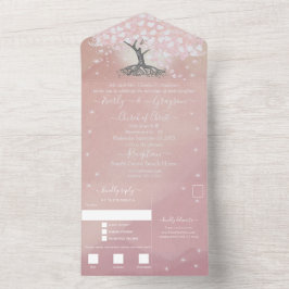 Casamento com folhas de Rosa cor-de-rosa Elegante
