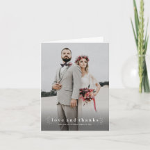 Casamento com Foto de Amor e Agradecimento Minimal