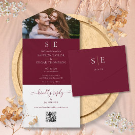 Casamento com Foto e Monograma em Código QR em Bur
