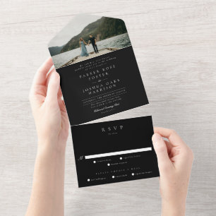 Casamento com Foto Simples Preto e Branco