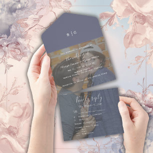 casamento com fotos de monograma de lilas roxas
