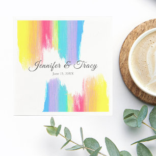Casamento com Guardanapos LGBTQ Elegante