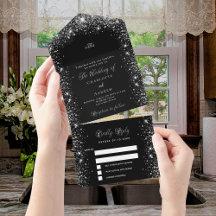 Casamento com guião preto de prata