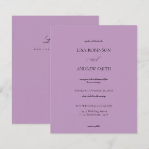 Casamento com Lavanda Roxo de Caligrafia