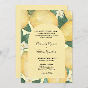 Casamento com Lemons Greenery Todos em Um Convite