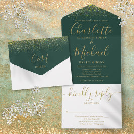 Casamento com Letra Brilhante em Verde Esmeralda e