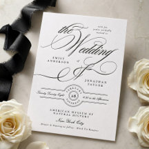 Casamento com Letra Maiúscula Preta Formal