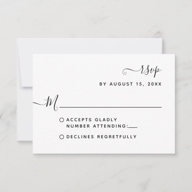 Casamento com Letra Minimalista Boêmia RSVP (Frente)