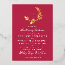 Casamento com Magenta Vermelha, Monograma Clássico