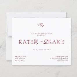 Casamento com Monograma BUDGET em Script Burgundy 