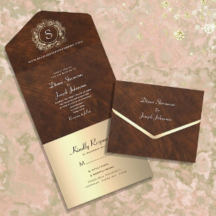 Casamento com Monograma de Madeira Vintage