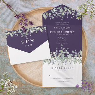 Casamento com Monograma Floral de Salvia Roxa e Li