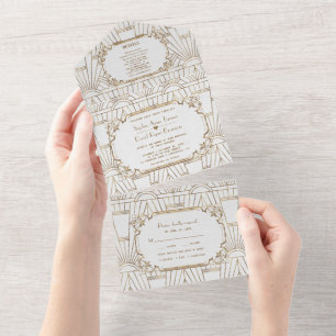 Casamento com o Excelente Dourado Branco Gatsby Ar