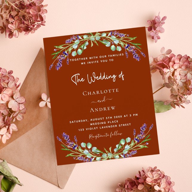 Casamento com o orçamento floral da lavanda Terrac (Criador carregado)