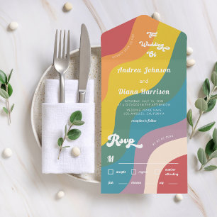 Casamento com Orgulho gay LGBTQ de Ondas Arco-Íris
