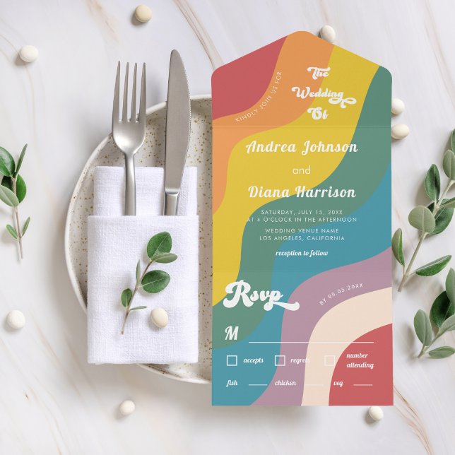 Casamento com Orgulho gay LGBTQ de Ondas Arco-Íris (Criador carregado)