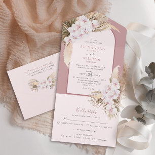 Casamento com Orquídeas de Grama Tropical de Pampa