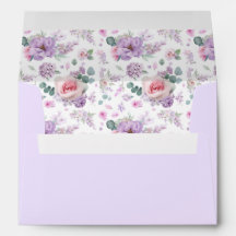 Casamento com padrão floral roxo e rosa elegante