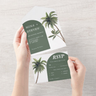 Casamento com palmeira verde