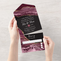 Casamento com Pedra Dourada e Borgonha