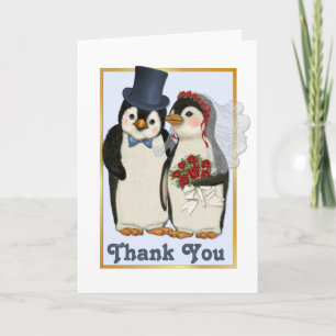 Casamento com pinguins - Cartões de agradecimentos
