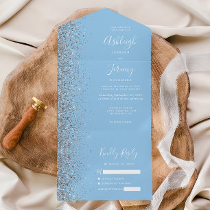 Casamento com relva de prata azul do Pastel modern