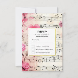 Casamento com Rosas e notas musicais