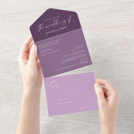 Casamento com Roxo de Caligrafia Moderna