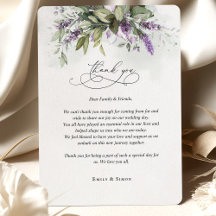 Casamento com Script Greenery de Lavanda cartões d