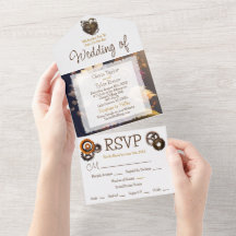 Casamento com Steampunk, Flores e Penas