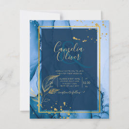Casamento com tinta a álcool Dourada azul do Marin