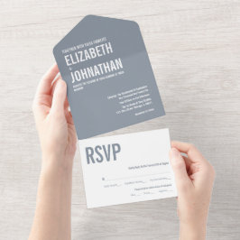 Casamento com Tipografia Azul Simples